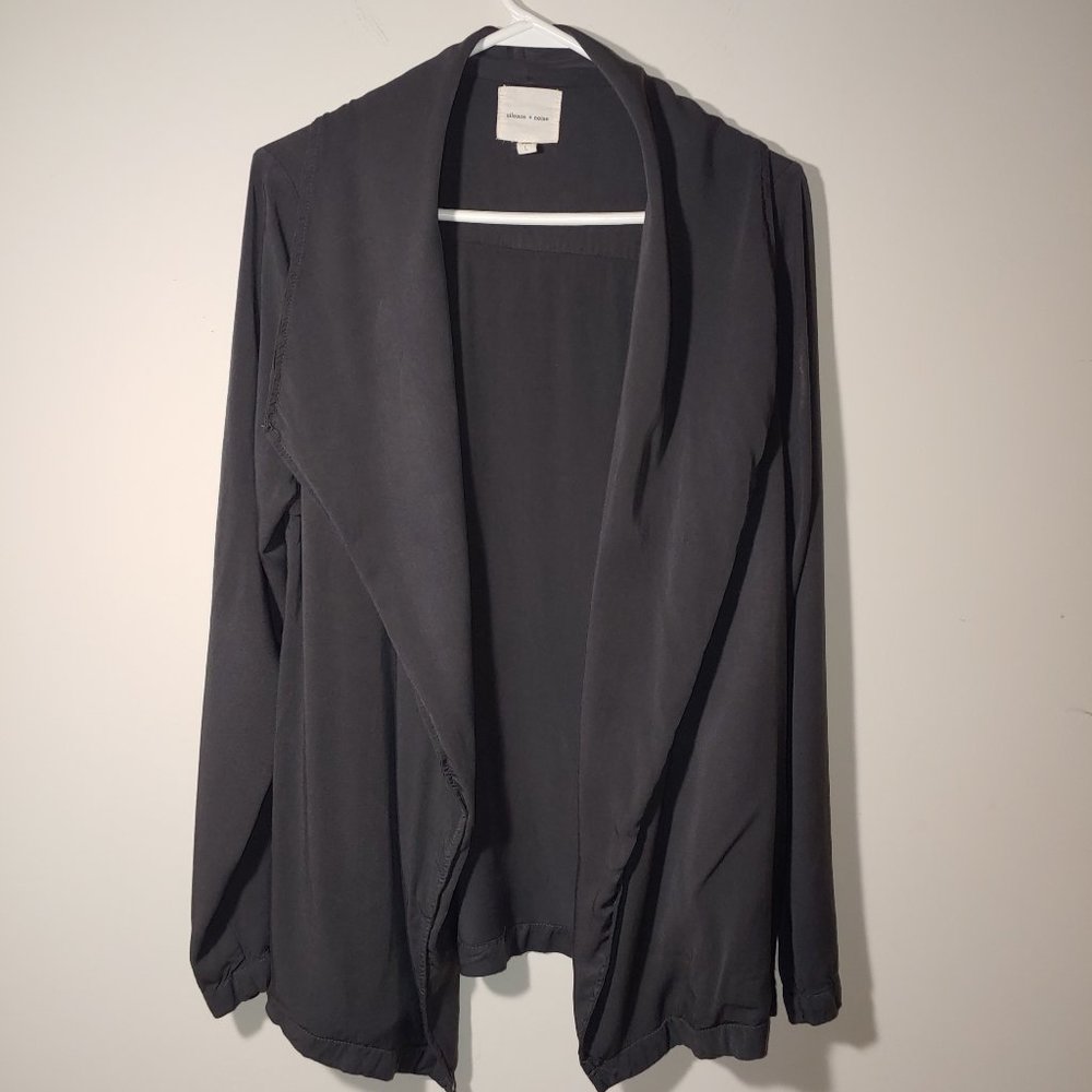 silence + noise Open Front Long Sleeves Cardigan Size L Style Gray